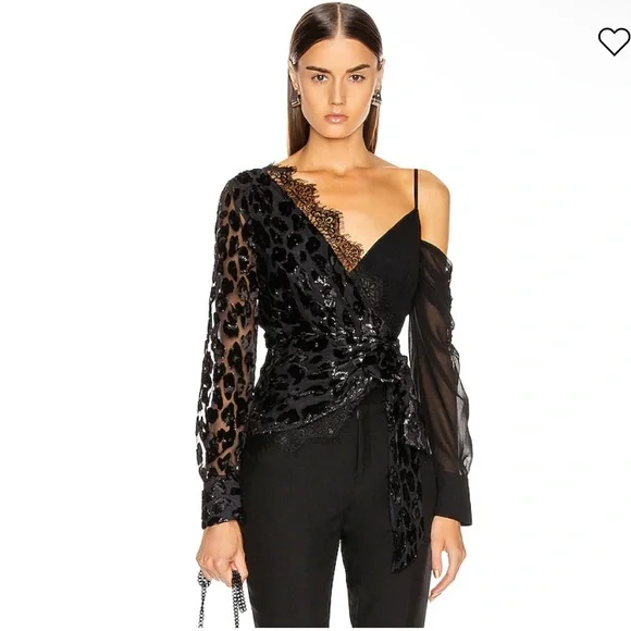 Self-Portrait | Tops | Selfportrait Metallic Leopard Wrap